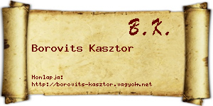 Borovits Kasztor névjegykártya
